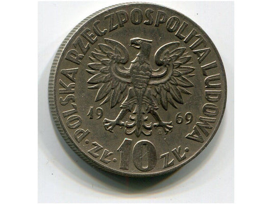 POLSKA. 10 złotych 1969. Mikołaj Kopernik.